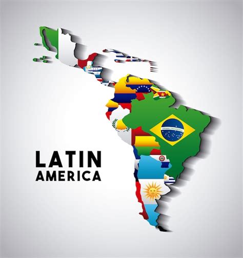 Mapa de américa latina Vector Premium