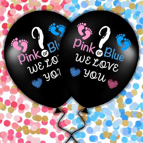Gender Reveal Balloon 36 Two Sets Of Designed Sphere Balloons With