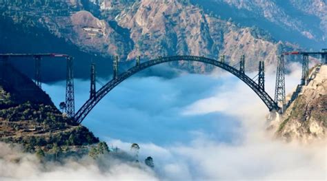 Stunning Images Of Chenab Arch Bridge Worlds Highest Rail Bridge In J