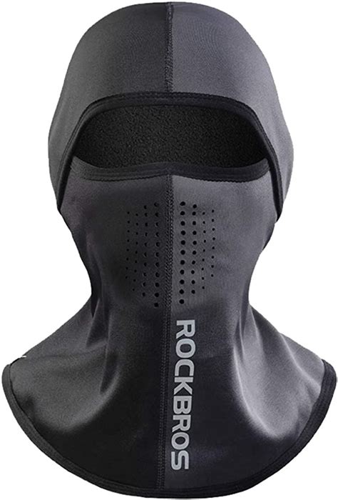 rockbros winter balaclava windproof full face warm mask for skiing cycling black grey amazon