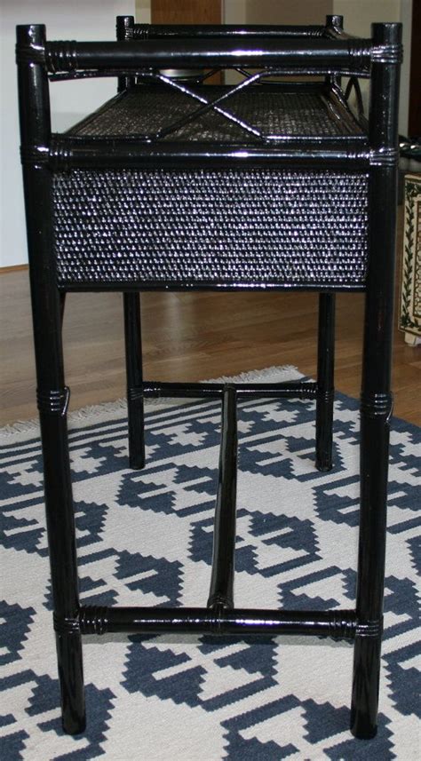 Select your favorite wicker nightstand to accompany you bedside. RESERVED FOR ASHLEY G - Black Bamboo and Rattan Desk ...
