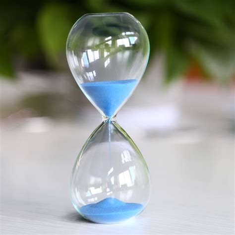 Large Fashion Blue Sand Glass Sandglass Hourglass Timer Clear Smooth