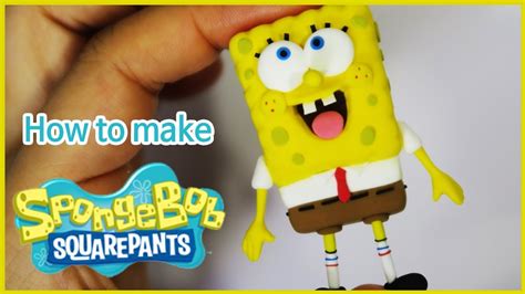 Making Spongebob Squarepantsclay Figureair Dry Clay Tutorial Youtube