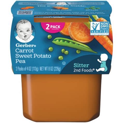 Gerber Sitter 2nd Foods Carrot Sweet Potato And Pea Baby Food 8 Pack 2