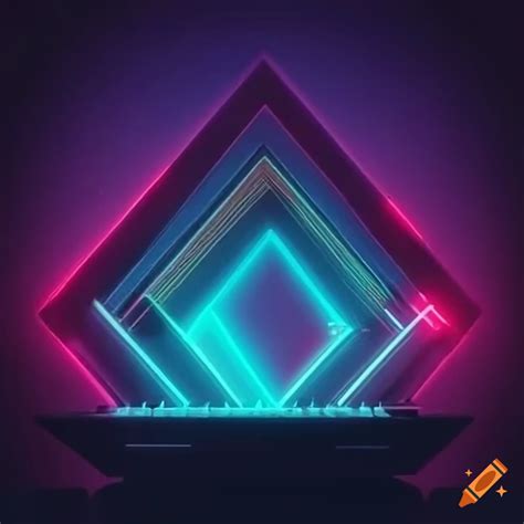 Retro synth music cover art for youtube on Craiyon