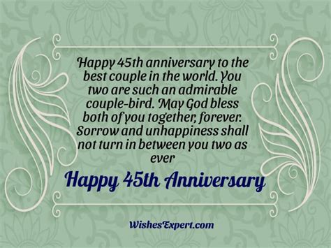 25 Best Happy 45th Anniversary Wishes