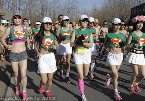 Monkey King Angel And Superwoman At Beijing S Naked Run Race Photos