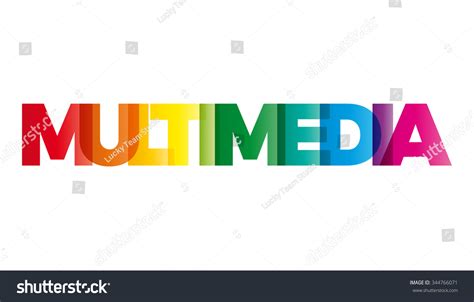Word English Vector Banner Text Colored Stock Vector