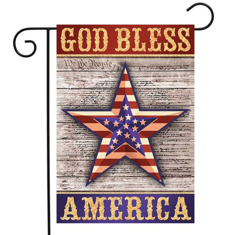 God Bless America Star Patriotic Garden Flag Briarwood Lane