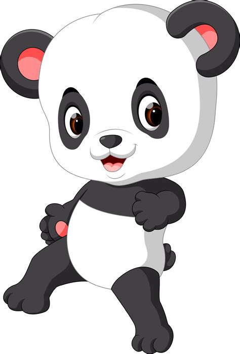 Cute Baby Panda Cartoon 12850238 Vector Art At Vecteezy