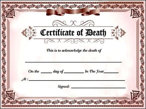 With canva's certificate maker, you won't need to hire a designer just to create your certificates. Death Certificate Sample | Template Business