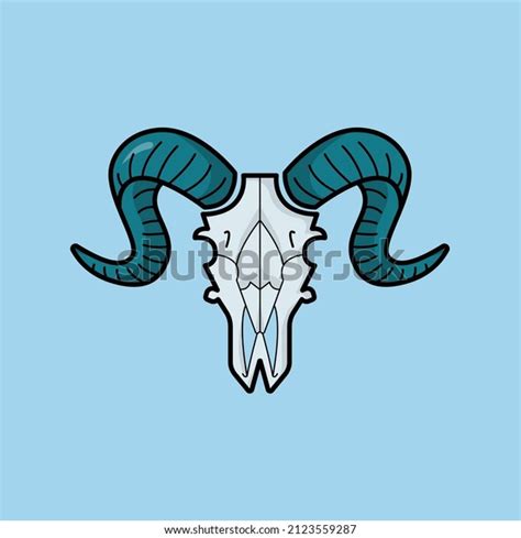 Goat Head Skull Big Horns Stock Illustration 2123559287 Shutterstock