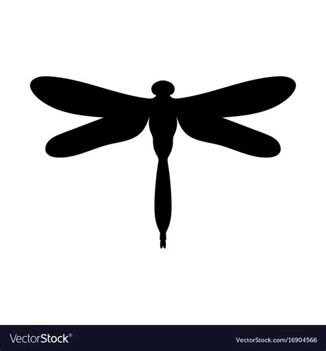 Dragonfly Insect Black Silhouette Animal Vector Image
