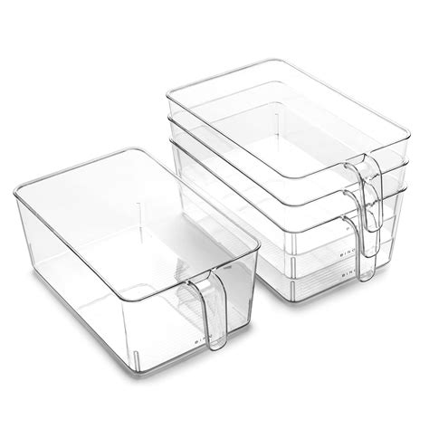 Buy Bino L Plastic Storage Bins L The Holder Collection L 4 Pack Large