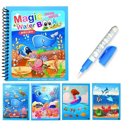 Set 6 Carti De Colorat Cu Apa Magic Water Book Reutilizabile Mattelot