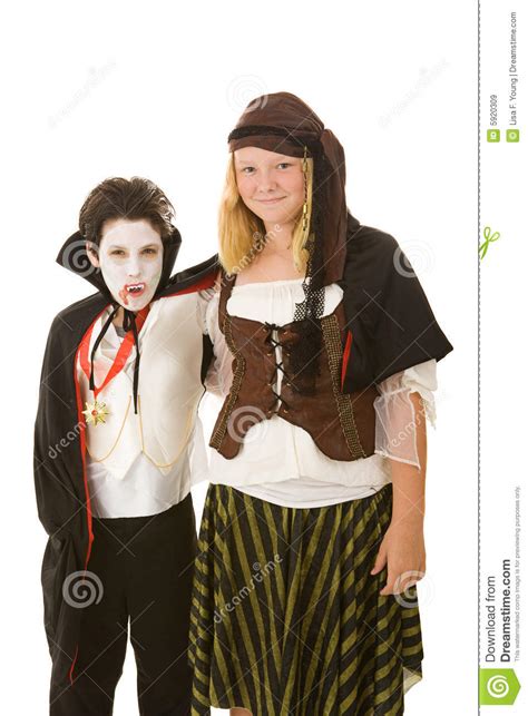Halloween Kinder Bruder Und Schwester Stockbild Bild
