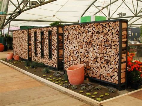 Ideas Of Storing Wood Smartly Gabionenwand Hintergarten Garten