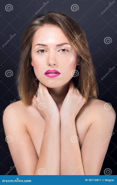 Beautiful Naked Girl With Bright Makeup Stock Image Image Of Adults