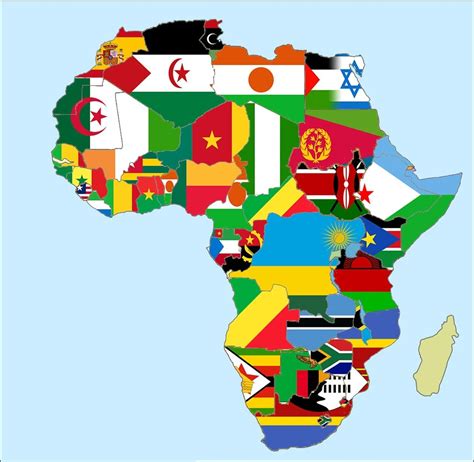 A Flag Map Of Africa But Each Flag Is Determined On Which Country They