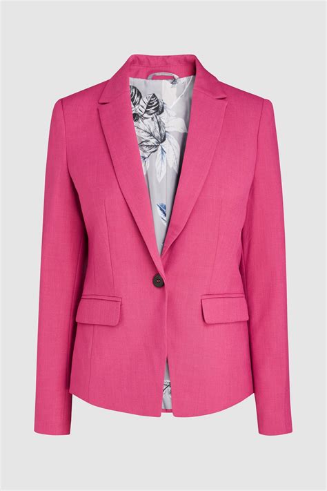 Womens Next Pink Single Breasted Tailored Jacket Pink Workwear