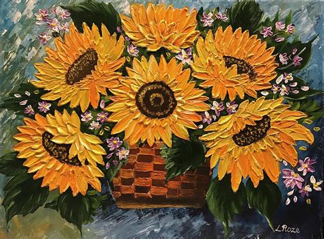 Original Acrylic Painting On Canvas 16x20 Title Sunflowers Painting By