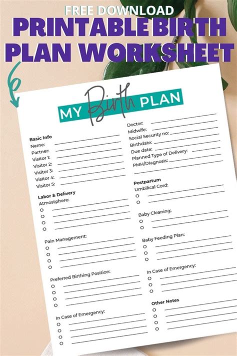 Printable Birth Plan Worksheet 5 Tips To Create A Labor And Deliver Plan