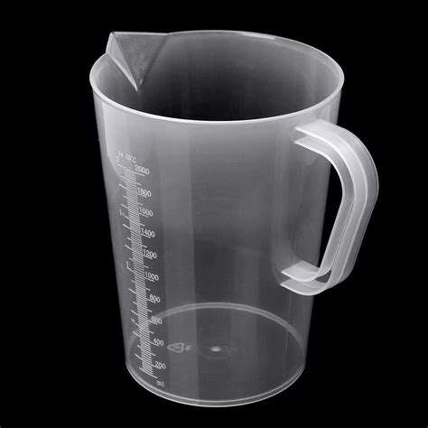 Plastic Pour Measuring Cup Graduated Water Pitcher Jug With Lid And Handle For Cold 1382