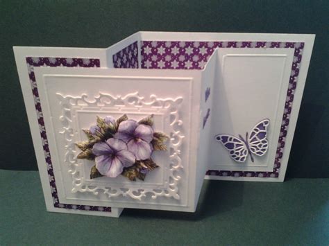 Spelbinder Fleur De Lis Squares In Paars Cards Handmade Shaped Cards