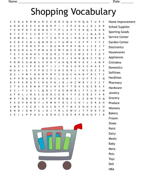 Shopping Word Search