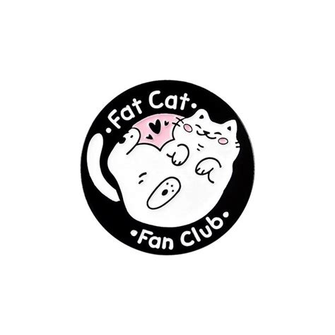 Pin Przypinka Fat Cat Fan Club Gruby Kotek Kot Sklepy