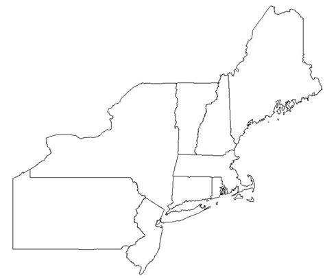 Blank Us Northeast Region Map Usa Map North East Coast Northeast Us