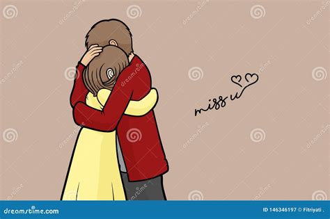 Illustration Design Of A Couple Hugging Stock Vector Illustration Of