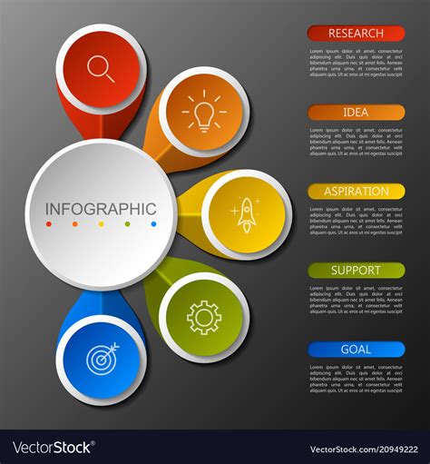 Infographics Circle Design With 5 Options Vector Image