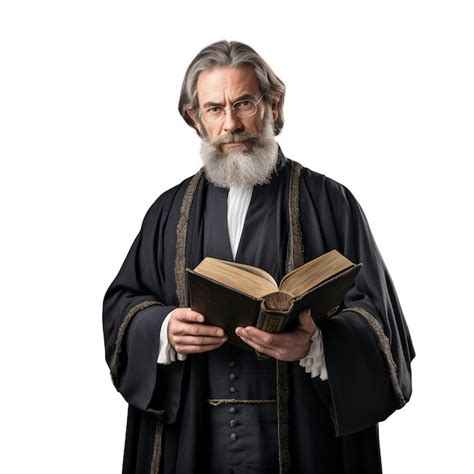 Premium Ai Image Mature Male Priest Holding A Bible On White Background