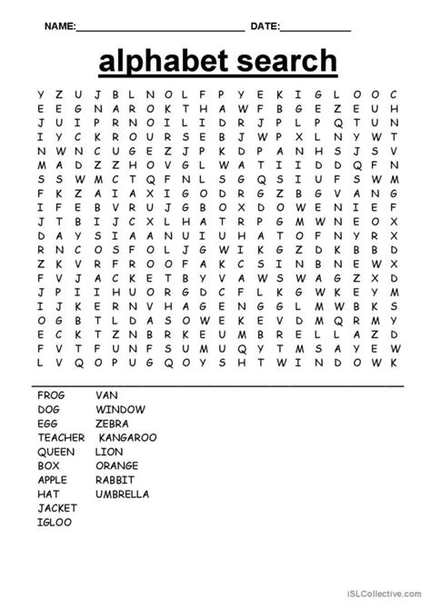Alphabet Word Search English Esl Worksheets Pdf And Doc