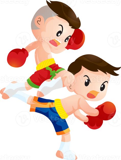 Cute Thai Boxing Kids Fighting Actions 23366202 Png