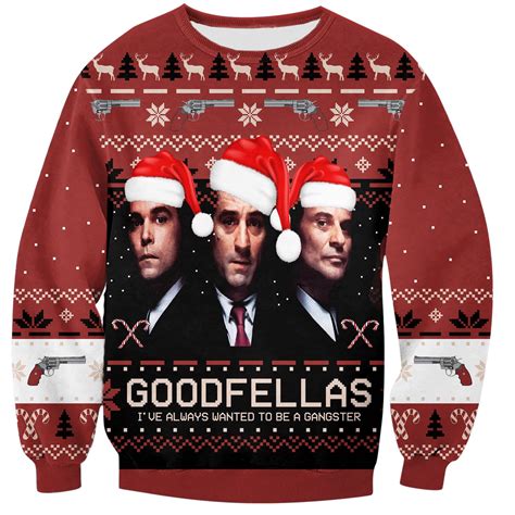 Goodfellas Gangster Print Ugly Christmas Sweatshirt Robinplacefabrics