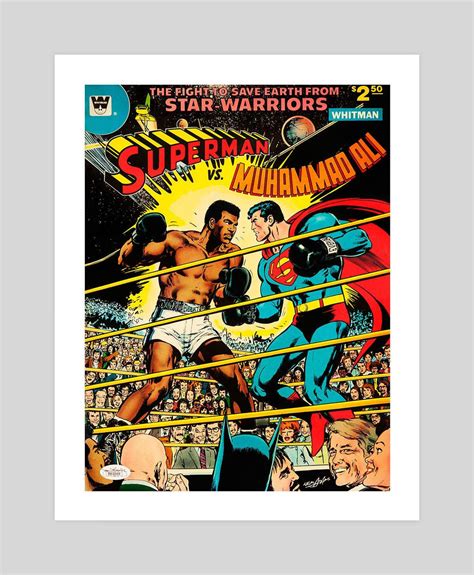 Superman Vs Muhammad Ali Comic Book Art Print Etsy