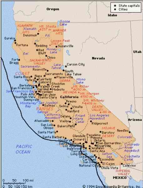Map Of West Coast Of California
