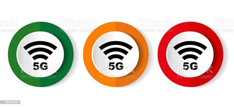 5g Internet Wireless Communication Network Vector Icons Set Of Buttons