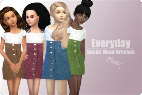 Suede Wool Dresses At Xmisakix Sims Via Sims 4 Updates Sims 4