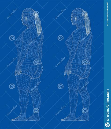 Fat And Slim Woman Before And After Weight Loss Stock Vector Illustration Of Size Diet