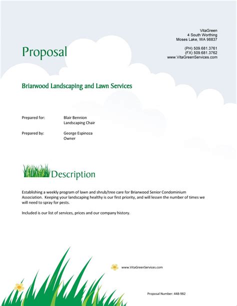 Landscaping Bid Proposal Template