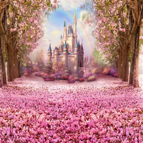 Princess Girl Fairytale Party Backdrop Vinyl Printed Pink Cherry