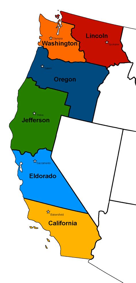 Six States Of Us West Coast Rimaginarymaps