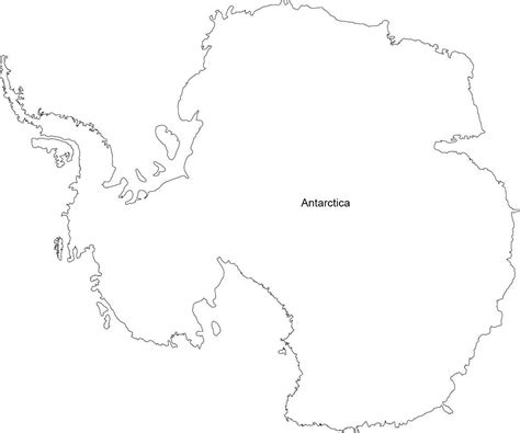Antarctica Map Black And White Simple Outline