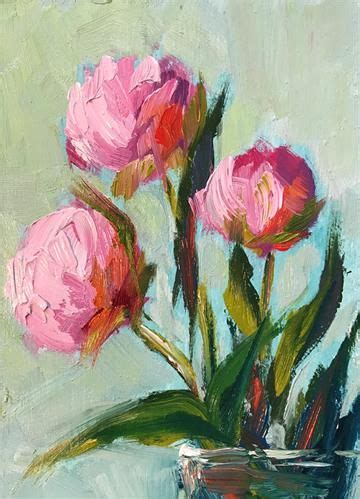 Daily Paintworks Peonies Original Fine Art For Sale Naomi