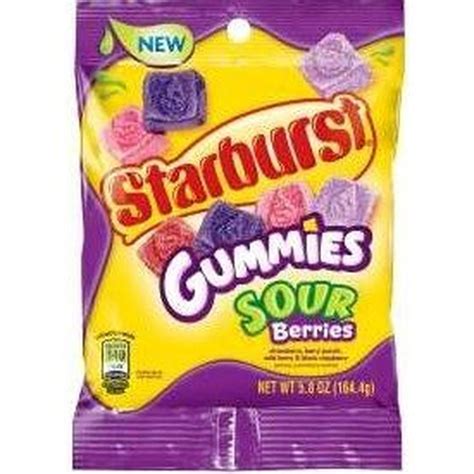 Starburst Sour Berries Gummies 58 Ounce Peg Pack 12 Per Case