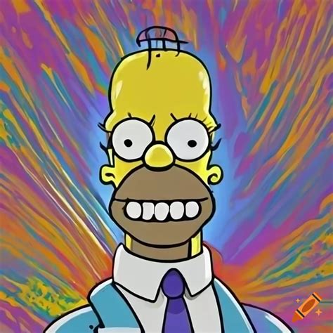 Abstract Portrait Of Homer Simpson With Pop Culture References