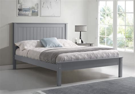 New York Bed Frame Low Foot End Light Grey